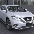 Silver Nissan SUV Exterior With Modern Front Grille And Headlights
