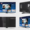 Modern Smart TV With Streaming Interface Back Panel And Clear Display Screen 3d model