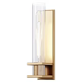 Elegant Modern Wall Lamp With Transparent Glass Shade And Brass Frame