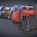 Red Blue Black Mechanical Tool Featuring Yellow Springs Number 07 And Detailed Industrial Structure Design