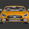 Yellow Convertible Sports Car With White Rear Spoiler Black Interior And Golden Wheels