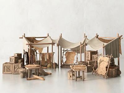 New Chinese Booth Shabby Tent 3d model