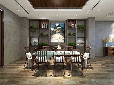 Nordic Dining Table and Chair Combination 3d model Nordic Dining Table and Chair Combination 3d model