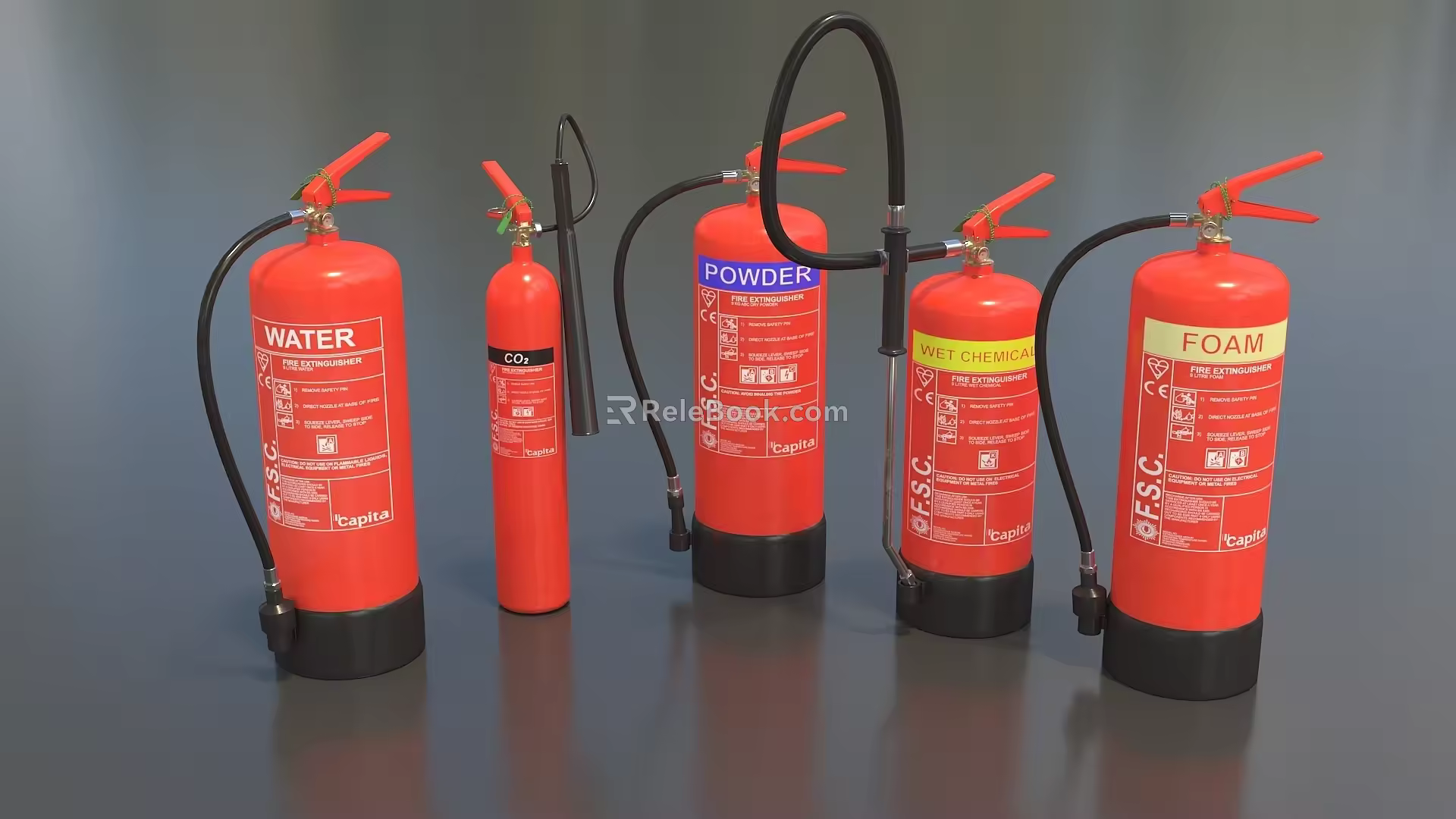 Fire Extinguisher Fire Extinguisher Combination Fire Equipment Handheld Fire Extinguisher Small Fire Extinguisher Low Face Low Number Low Model Simple Model Game Video Level Super Realistic 3d model