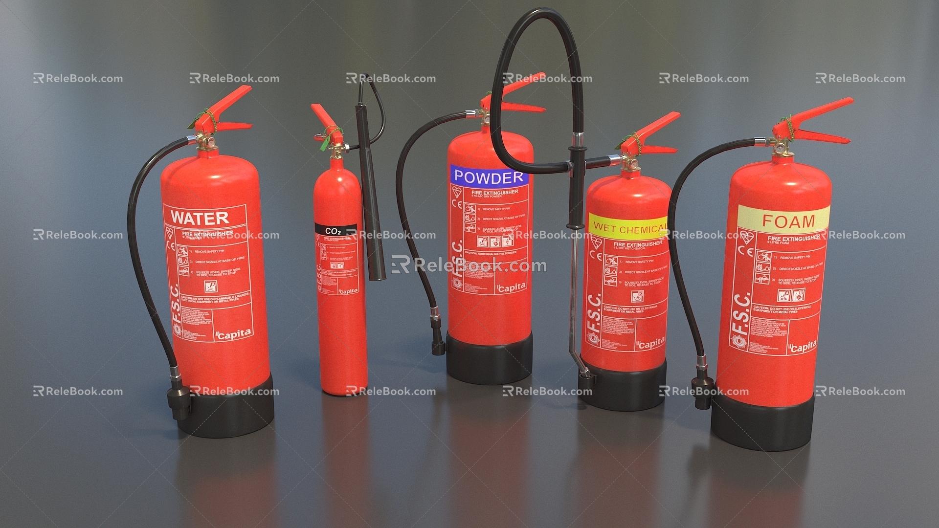 Fire Extinguisher Fire Extinguisher Combination Fire Equipment Handheld Fire Extinguisher Small Fire Extinguisher Low Face Low Number Low Model Simple Model Game Video Level Super Realistic 3d model