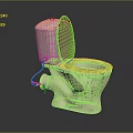 Beige Toilet With Green Lid And Seat Traditional Tank Design Classic Bathroom Fixture