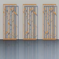 Three Golden Hinged Doors With Modern Geometric Pattern Design For Interior 3d model