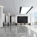 Company Lobby Front Office Reception Desk Reception Area Gate 3d model