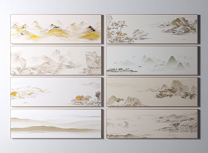 New Chinese Landscape Painting Decorative Painting 3d model