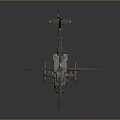 Military Olive Green Helicopter with Rotors Cockpit and Fuselage Details