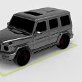 Silver SUV Car with Black Roof and Black Wheels Red Accents in Yellow Display Frame