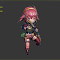 3D Anime Style Game Character With Pink Hair Combat Outfit And Thigh Straps
