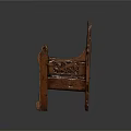 Classic Wooden Leisure Chair With Intricate Carved Armrests And Backrest Design