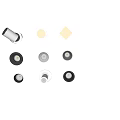 Variety of Recessed Downlights and Spotlights in Different Shapes and Colors