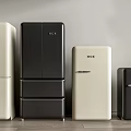 Modern Design Refrigerators and Freezers in Black and Cream by ICE and HCK