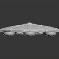 Alien Character And Extraterrestrial Creature Near Floating Silver UFO Craft 3d model