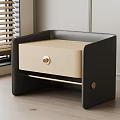 Elegant Modern Dual Color Nightstand With Golden Hardware For Stylish Bedroom Storage And Decor