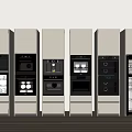 Modern Built in Kitchen Appliances with Various Functions Arranged Neatly in Row 3d model