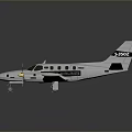 White Small Aircraft With Twin Propellers And TC ABX Identification Markings
