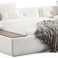Modern Sectional Sofa Design With Soft Pillows And Cozy Throw Blanket In Neutral Tones