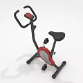 Stationary Exercise Bike with Adjustable Seat Handlebars Electronic Monitor Red and Black Design