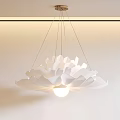 Elegant White Lotus Shaped Chandelier with Petal Design and Soft Lighting
