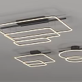 Modern LED Ceiling Lights With Geometric Frame And Circular Design Lighting 3d model