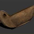 Ancient Ceramic Artifact With Carved Patterns Two Holes And Traditional Design