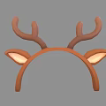 Cute Brown Antler Headband Hat with Soft Ears for Festive Occasions