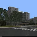 Modern Hotel Building Exterior With Illuminated Glass Facade Night Street View And Cars