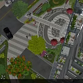 Elegant Plaza Landscape With Lush Greenery Paved Walkways Decorative Ground Patterns And Surrounding Buildings