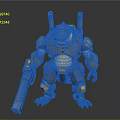 Mechanical Crocodile Character With Sci Fi Armor And Large Gun