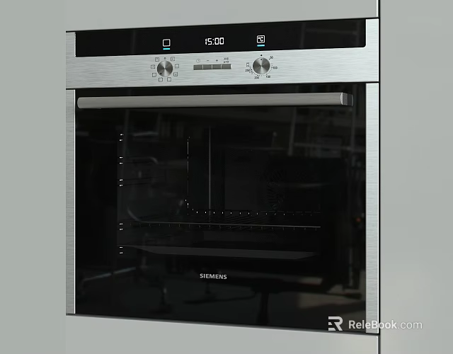 Modern Siemens Built in Oven With Digital Control Panel And Stainless Steel Design 3d model 