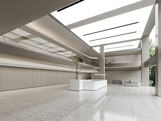 Modern Hall Office Lobby 3d model