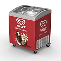 WALL'S Mobile Red Ice Cream Display Freezer With Love Ice Cream Design