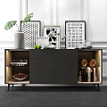 Modern Entryway Console Table Black Cabinet With Drawers Yellow Lighting Decor Items On White Wall