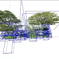 Tall Trees With Lush Green Foliage Pruned Shrubs And Colorful Flowers In Garden Landscape