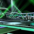Futuristic Stage Design Featuring Green Lighting And High Tech Details 3d model