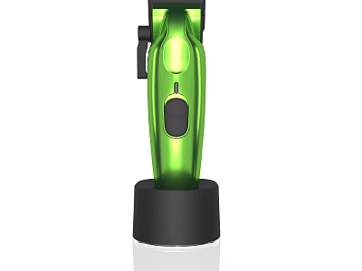 Sleek Green Handheld Beauty Device with Ergonomic Design and Stable Base Stand 3d model