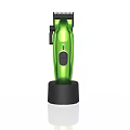 Sleek Green Handheld Beauty Device with Ergonomic Design and Stable Base Stand