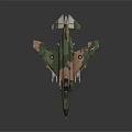 Realistic Camouflage Military Jet Model With Open Cockpit Weapons And Detailed Design