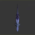 Blue Aquatic Reptile Model With Open Mouth Red Interior And Textured Skin
