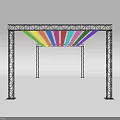 Modern Metal Truss Structure With Colorful Rainbow Strips For Event Decoration