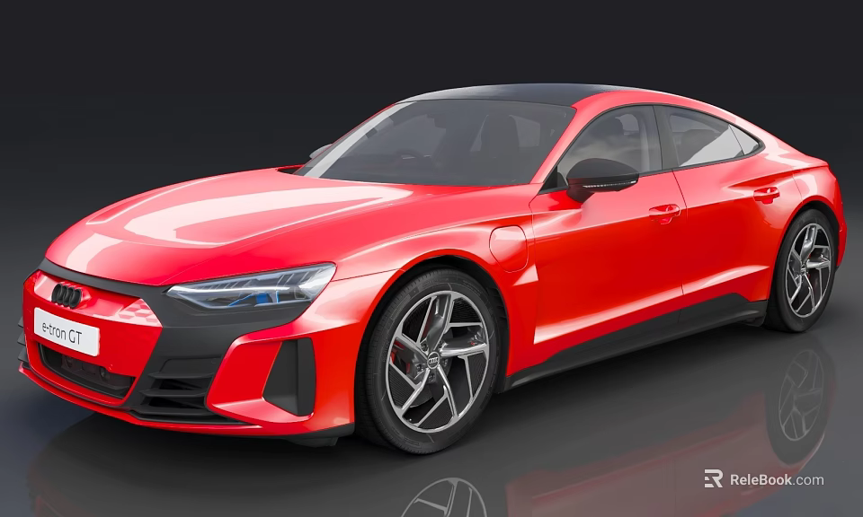 Red Coupe With Modern Sleek Body Design Black Roof And Alloy Wheels 3d model 
