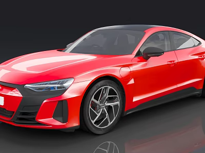 Red Coupe With Modern Sleek Body Design Black Roof And Alloy Wheels 3d model