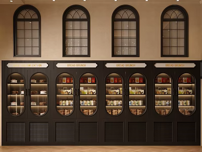 Cake Bread Display Cabinet French Cake Dessert Shop 3d model