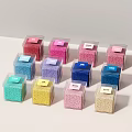 Colorful Decorative Ornament Set With Transparent Boxes And Various Glitter Particles