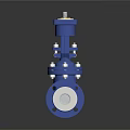 High Performance Blue Industrial Valve With Flange Connections And Metal Handle