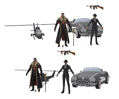 Modern game character weapon character bigwig 3d model