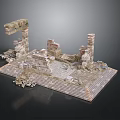 Ancient Architecture Ruins With Stone Walls Broken Columns And Remains